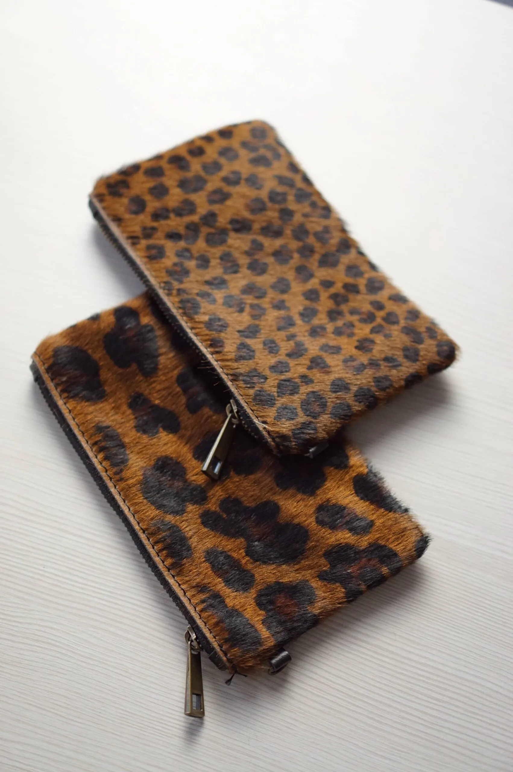 Pochette animalier in vera pelle