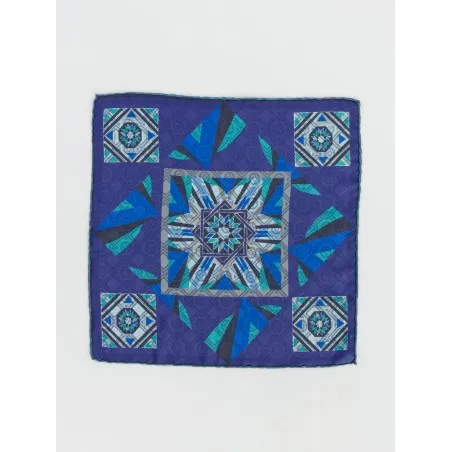 POCHETTE SETA DOUBLE PRISMA BLU