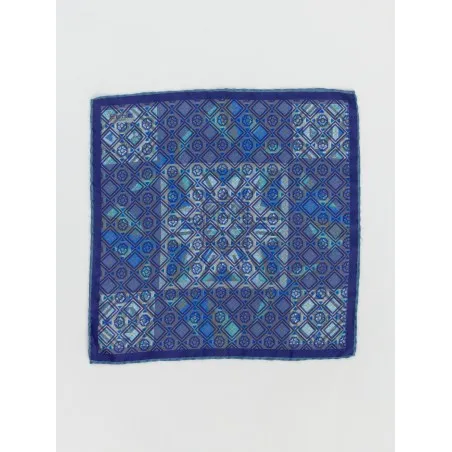 POCHETTE SETA DOUBLE PRISMA BLU