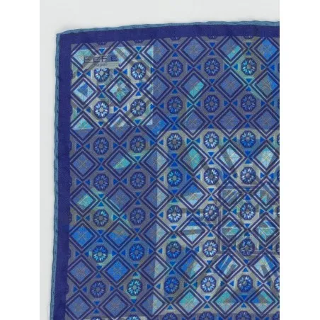 POCHETTE SETA DOUBLE PRISMA BLU
