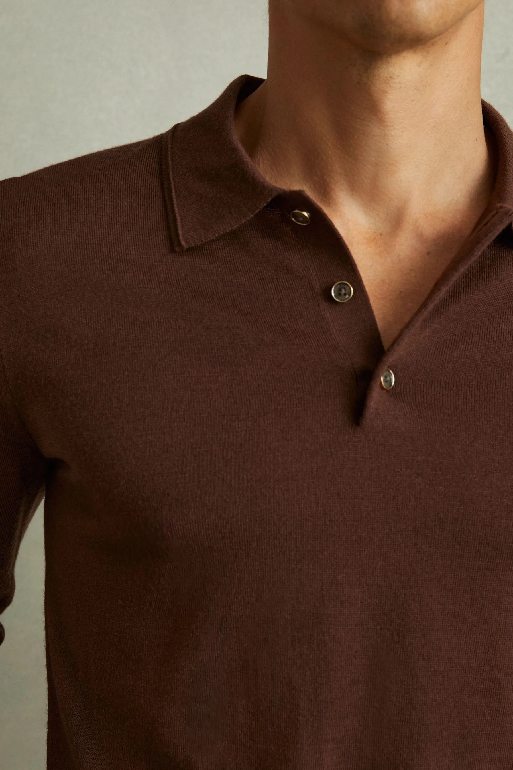 Reiss Trafford Merino Wool Polo Shirt    