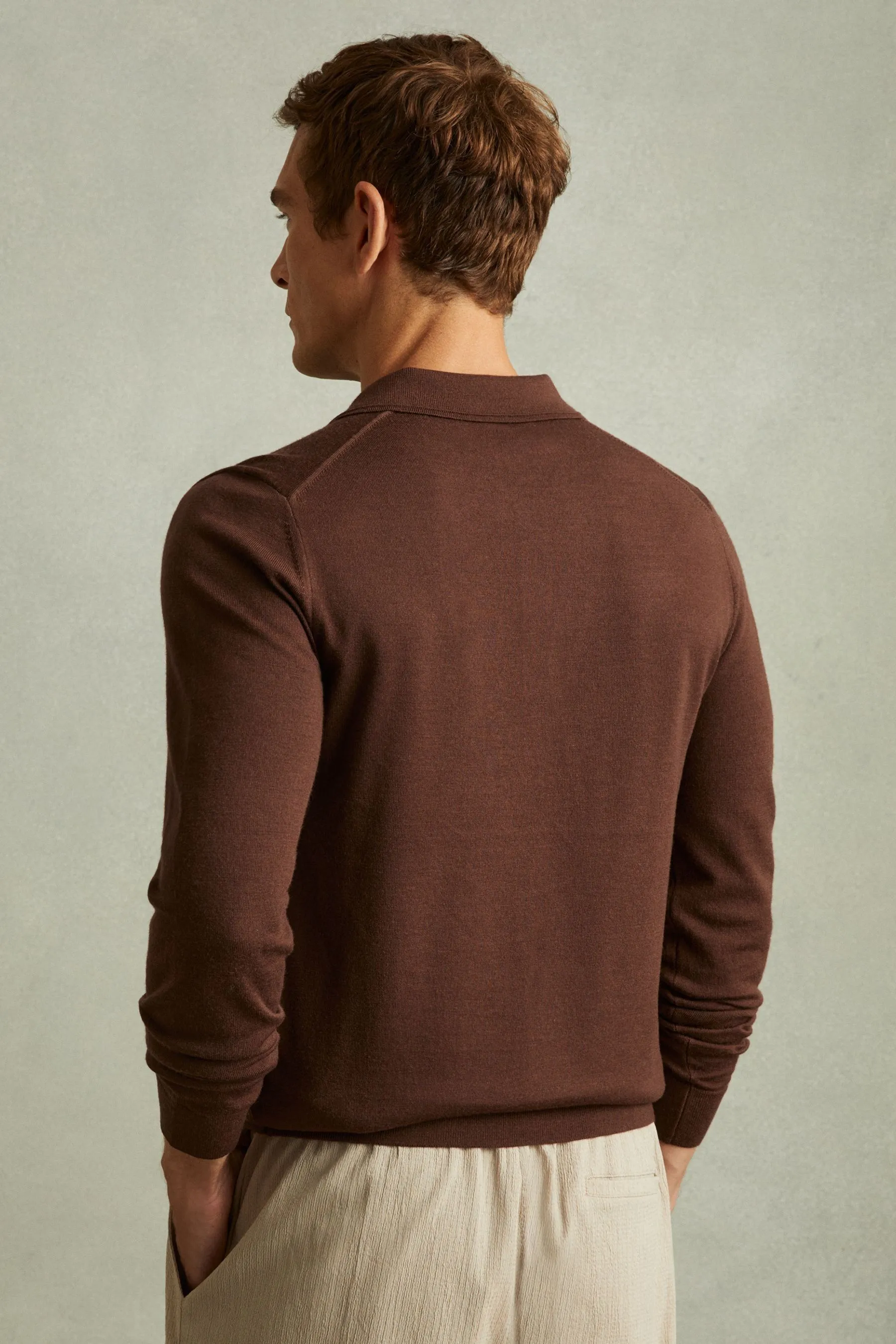 Reiss Trafford Merino Wool Polo Shirt    