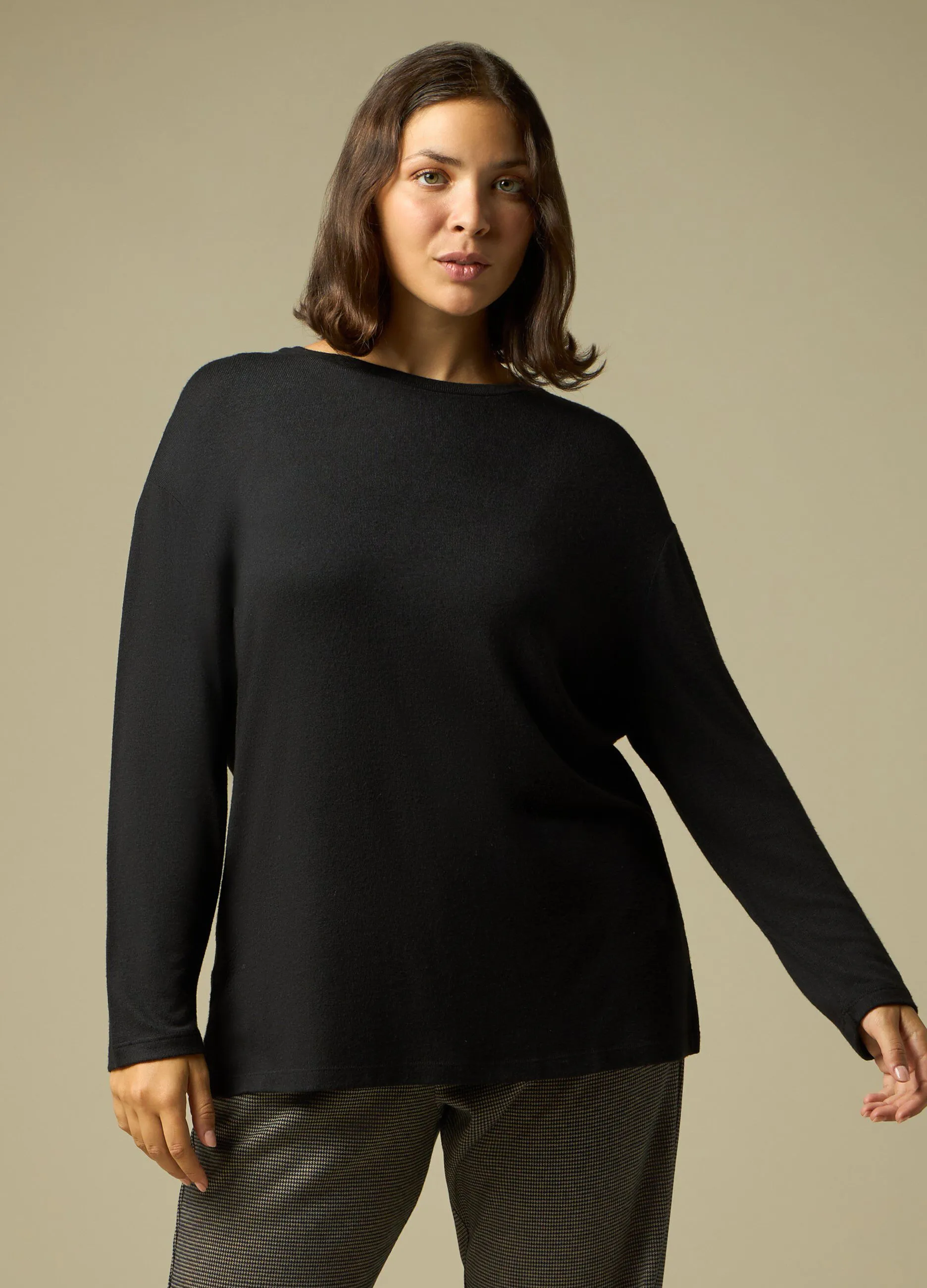 ROSA THEA  T-shirt in misto viscosa stretch donna curvy
