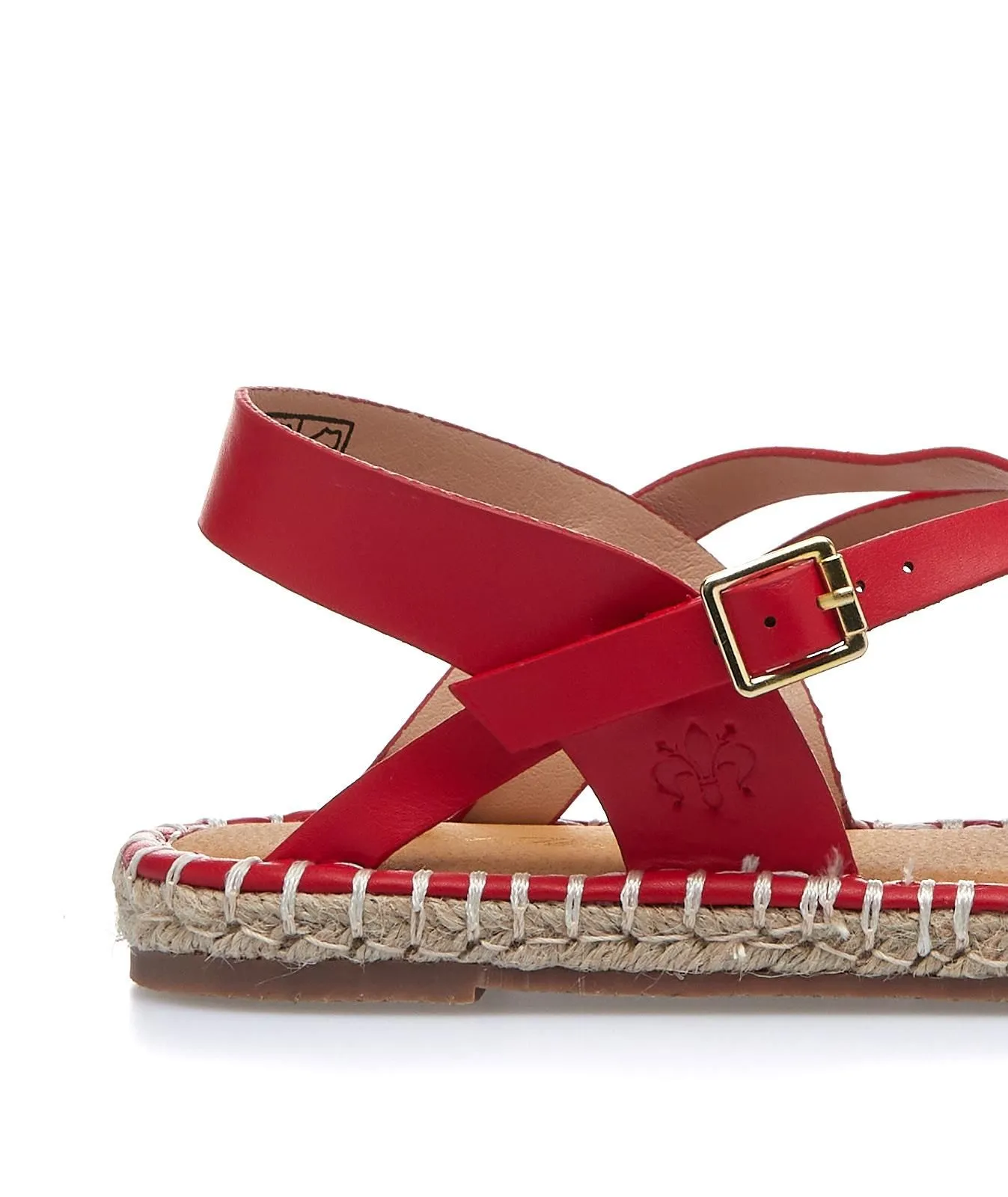 Sandali bassi rossi multi-cinturini con corda
