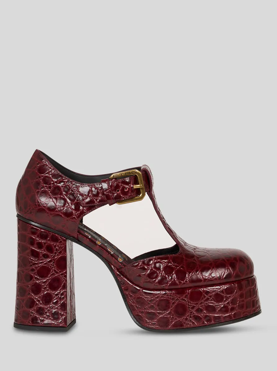 SANDALI MARY JANE IN PELLE STAMPATA