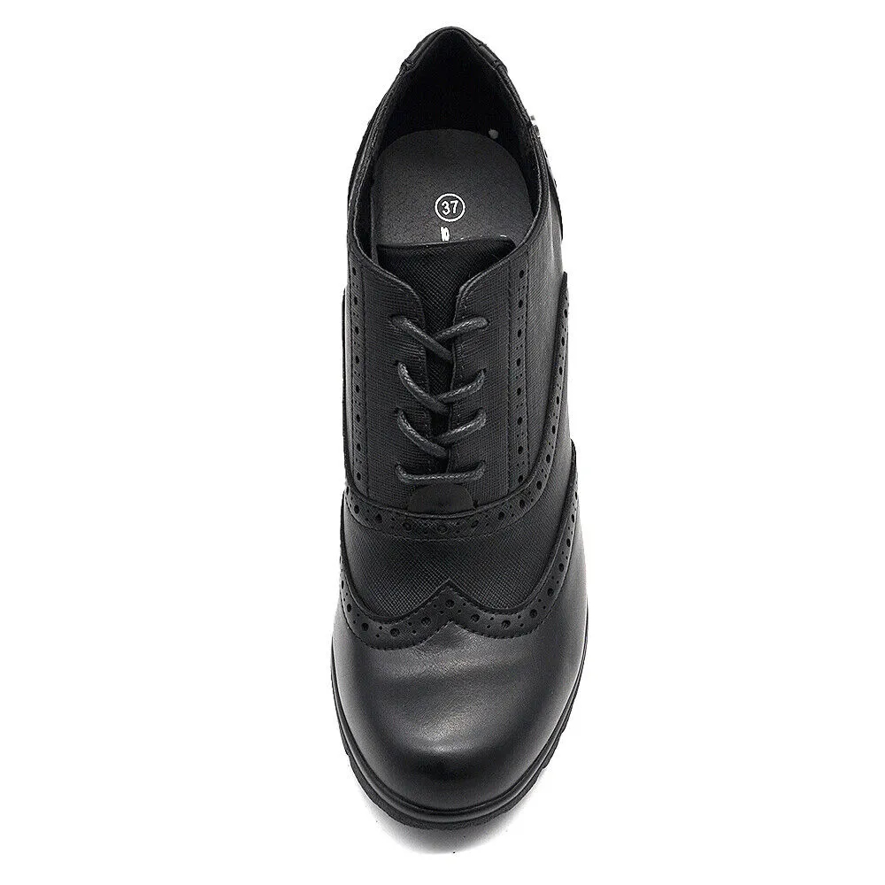 Scarpe Da Donna Tacco Grosso Francesine Duilio Oxford Inglesine stringate CH2183