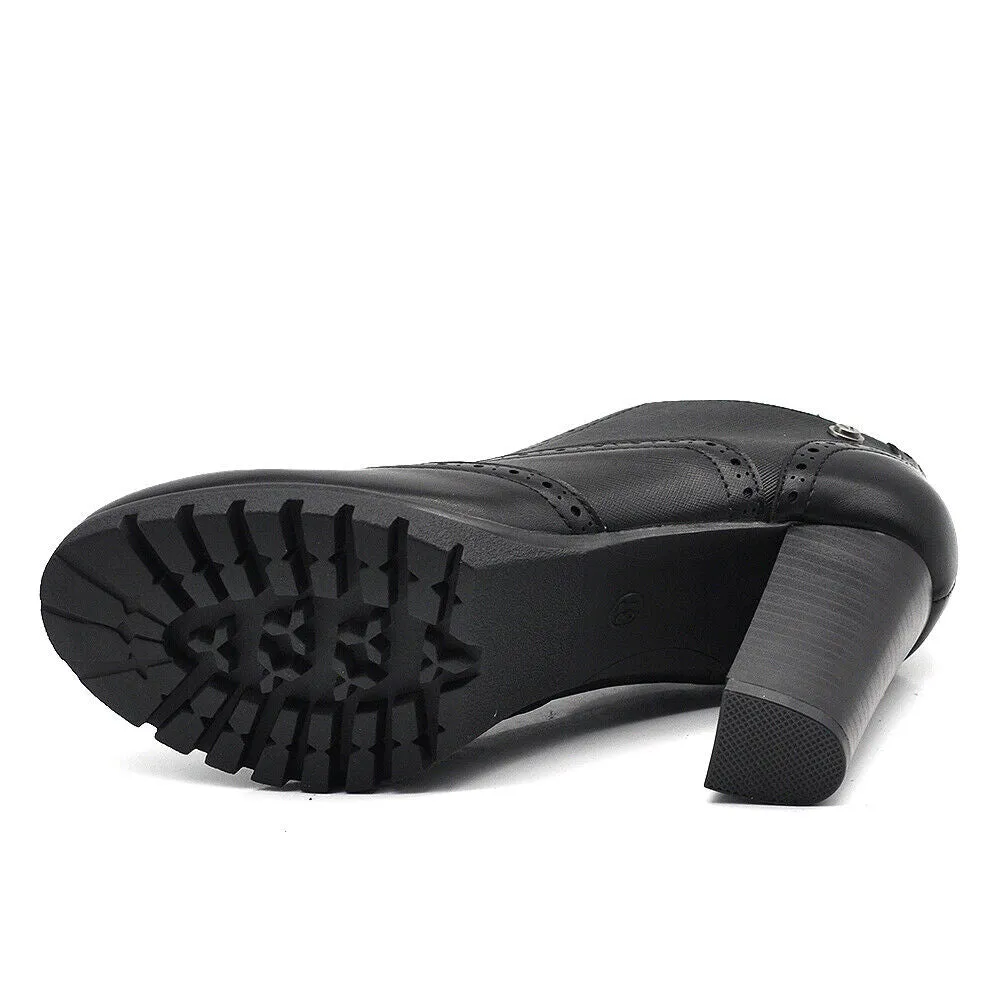Scarpe Da Donna Tacco Grosso Francesine Duilio Oxford Inglesine stringate CH2183