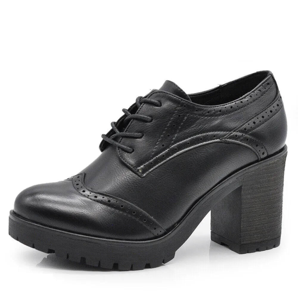 Scarpe Da Donna Tacco Grosso Francesine Duilio Oxford Inglesine stringate IF146