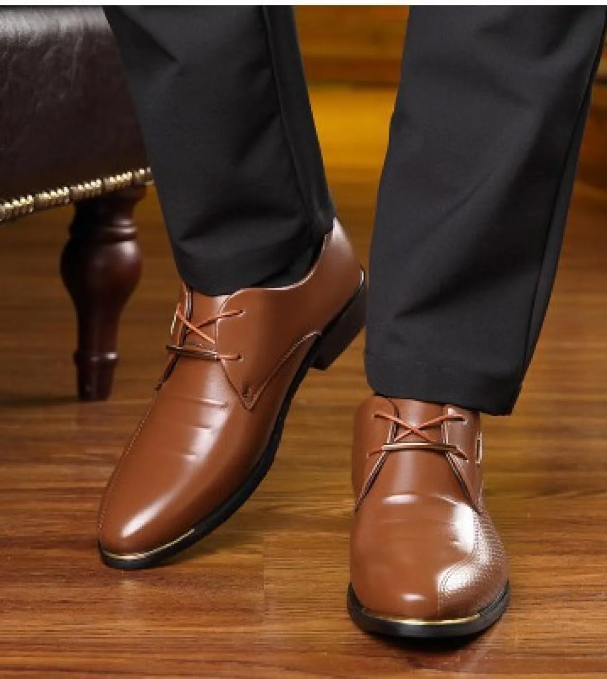 Scarpe da uomo Oxford in pelle verniciata Scarpe eleganti da uomo classiche a punta da uomo