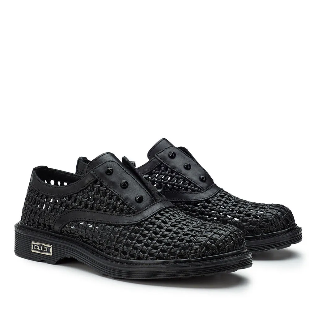 Scarpe Donna CULT Sabbath 4207 in Pelle Intrecciata Nera
