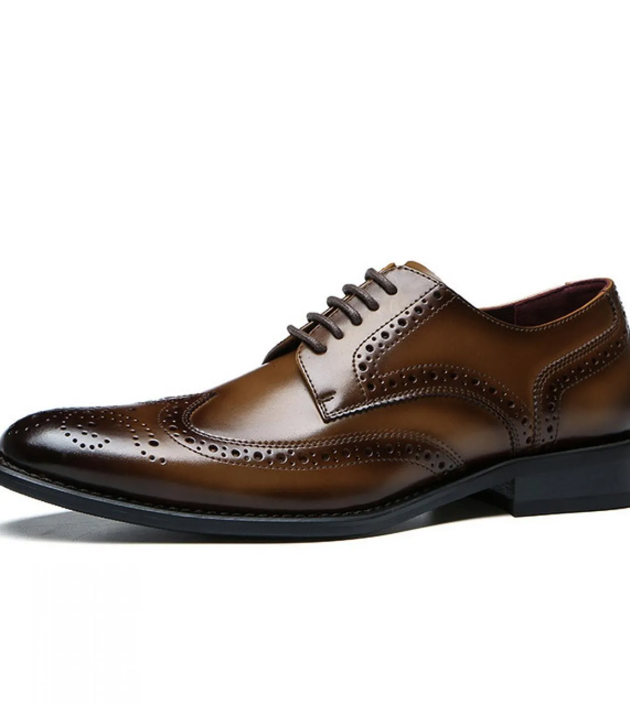 Scarpe eleganti casual da uomo Full Brogue Scarpe formali in vera pelle Oxford patchwork blu per scarpe maschili stile britannic
