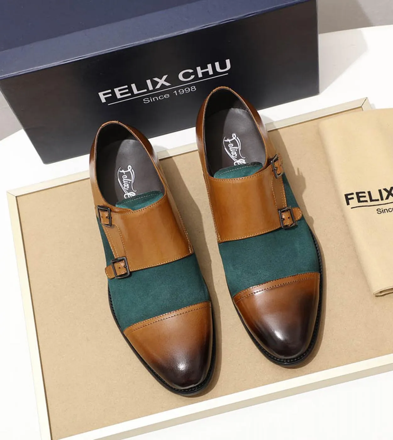 Scarpe eleganti da uomo con doppio cinturino Monk Scarpe eleganti marroni da uomo con fibbia Scarpe oxford da uomo