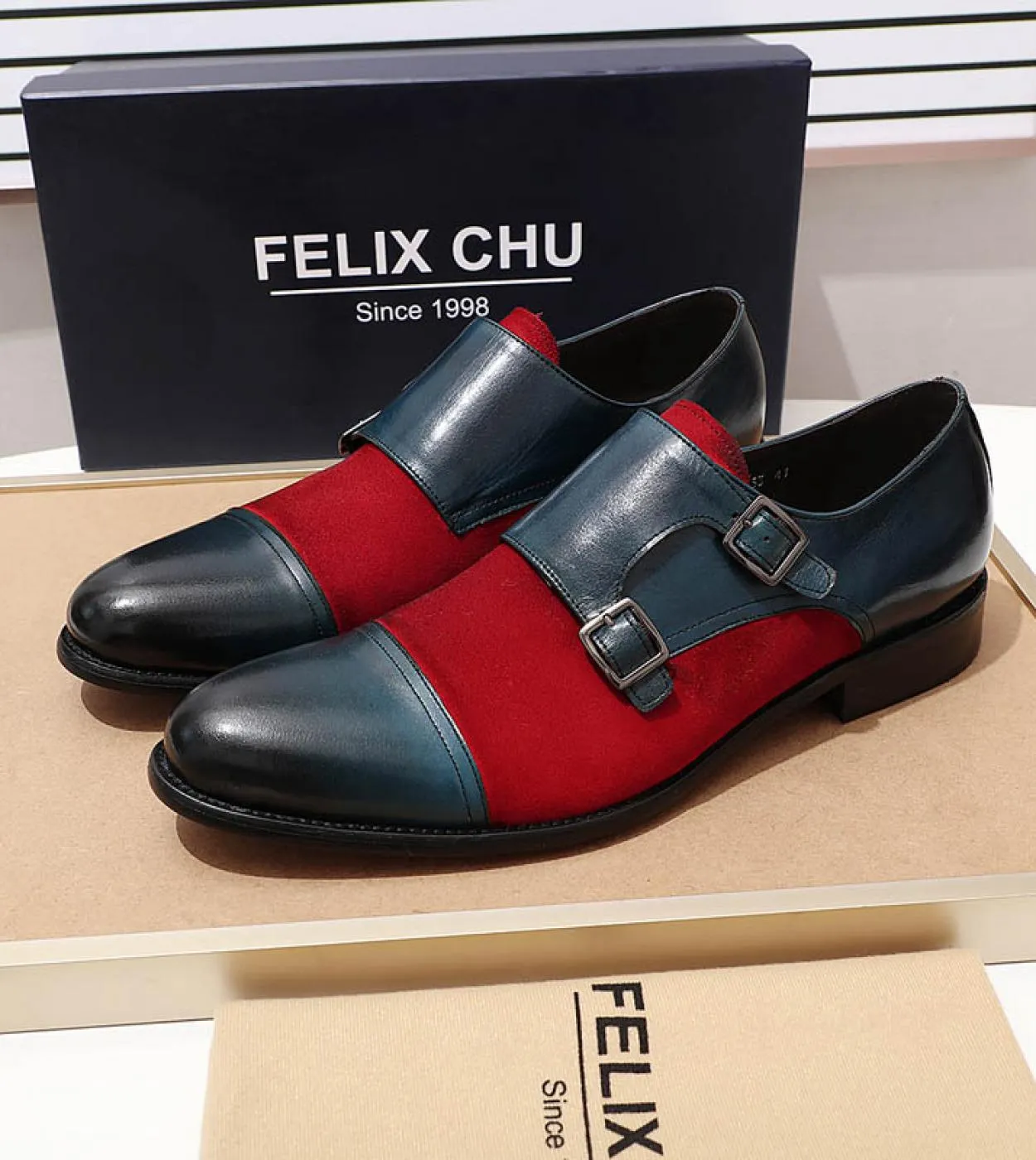 Scarpe eleganti da uomo con doppio cinturino Monk Scarpe eleganti marroni da uomo con fibbia Scarpe oxford da uomo
