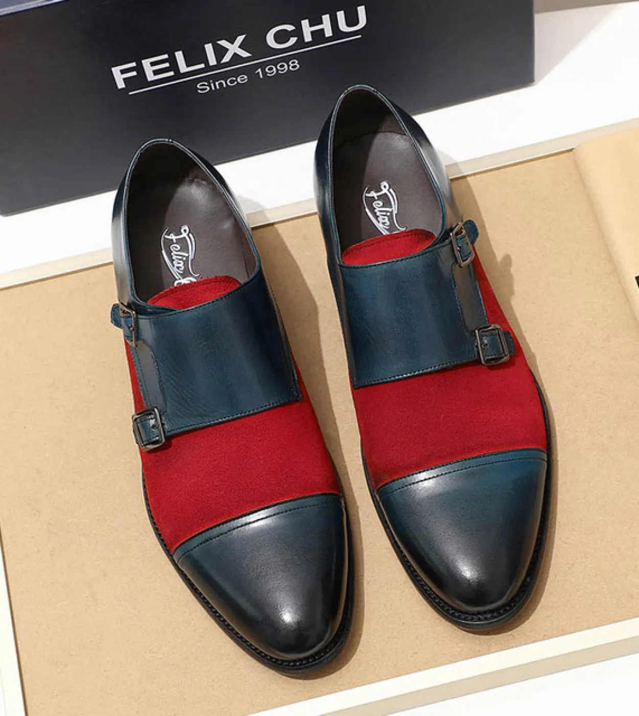 Scarpe eleganti da uomo con doppio cinturino Monk Scarpe eleganti marroni da uomo con fibbia Scarpe oxford da uomo