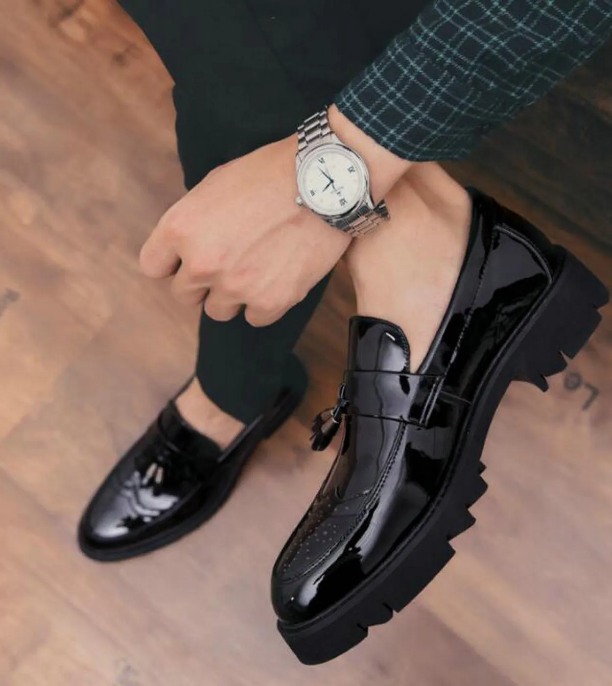 Scarpe eleganti italiane da uomo con nappa, scarpe da uomo brogue italiane, nuove scarpe brogue maschili
