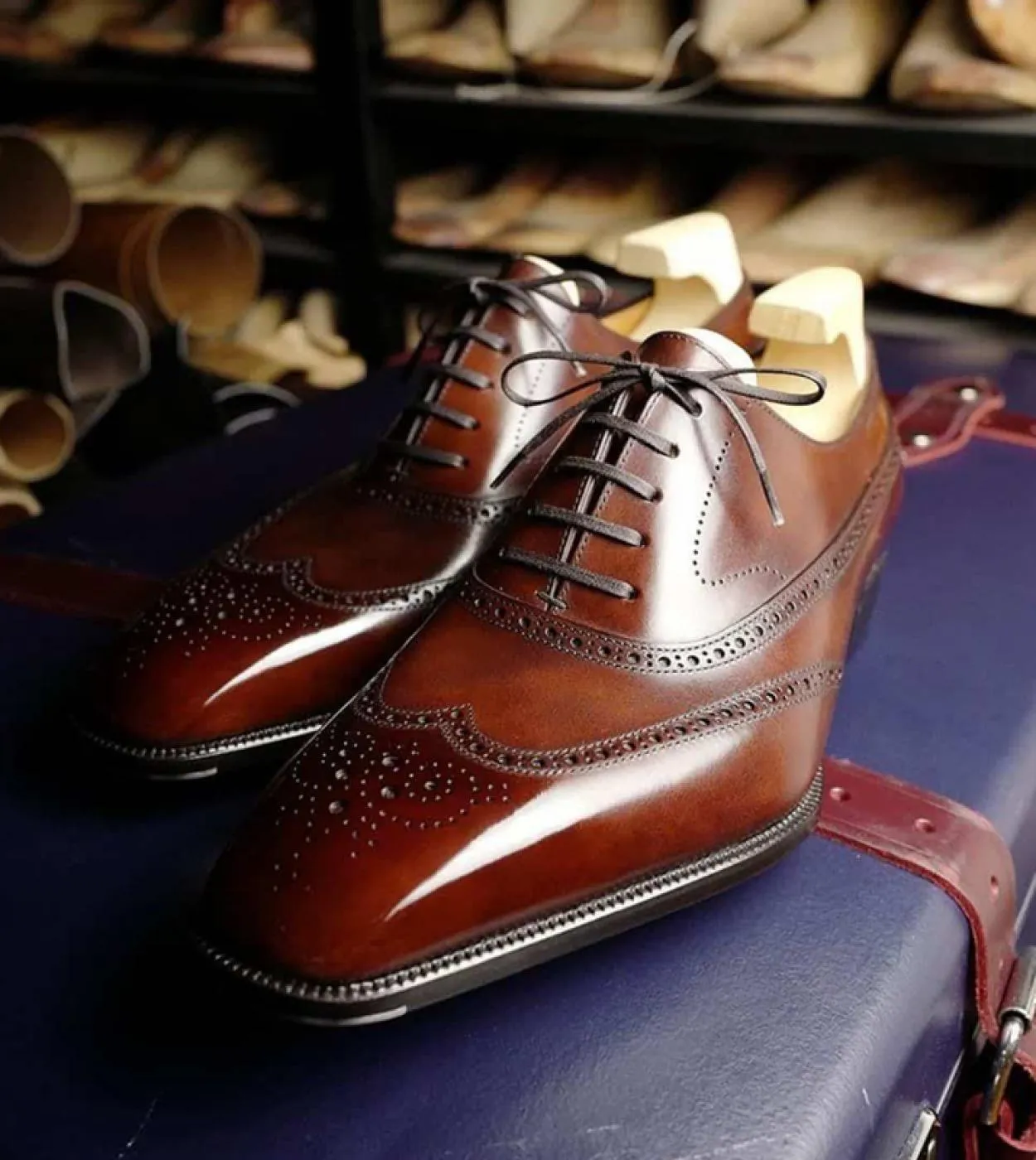 Scarpe eleganti stringate da uomo Scarpe eleganti marroni Scarpe fatte a mano da uomo Scarpe brogue