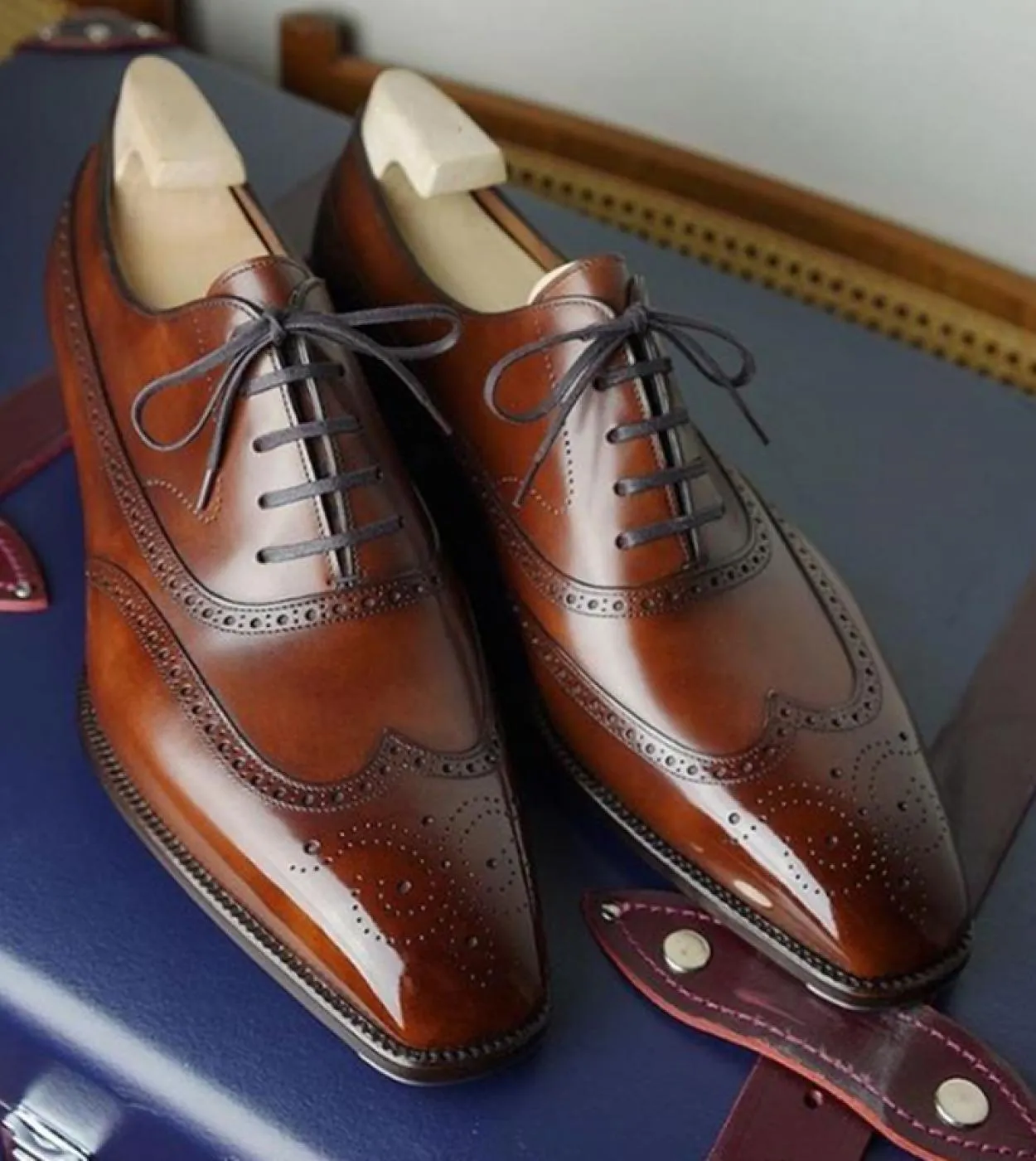 Scarpe eleganti stringate da uomo Scarpe eleganti marroni Scarpe fatte a mano da uomo Scarpe brogue