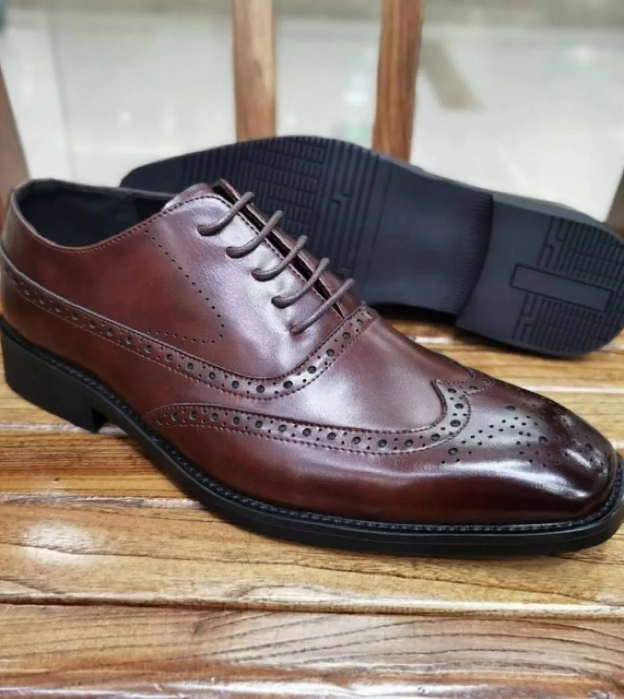 Scarpe eleganti stringate da uomo Scarpe eleganti marroni Scarpe fatte a mano da uomo Scarpe brogue