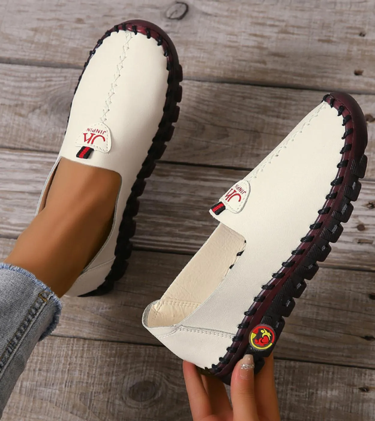 Scarpe estive in pelle comode per la madre Scarpe basse nere da donna Scarpe oxford con fondo morbido Scarpe basse da donna Moca