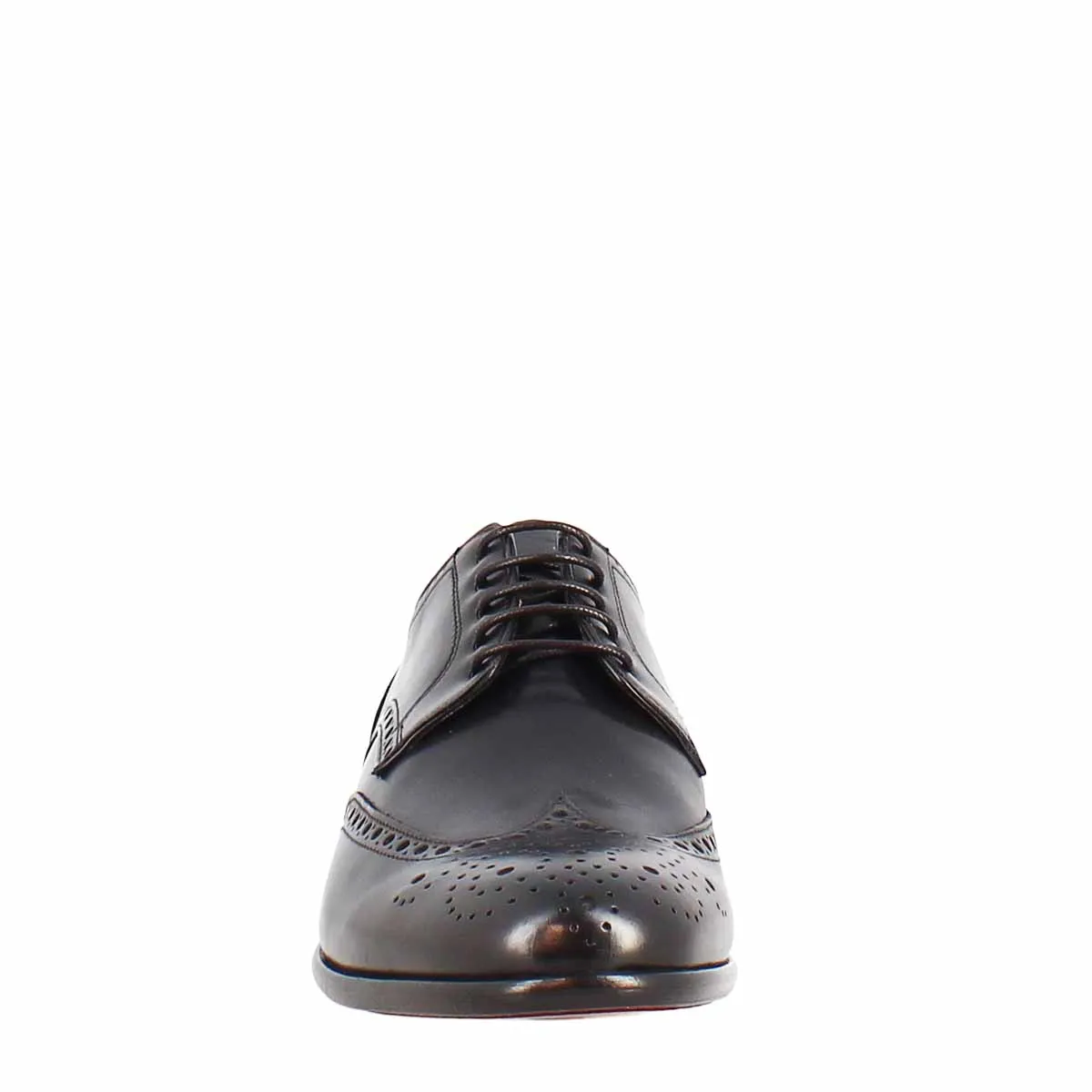 Scarpe francesine brogue da uomo fatte a mano in pelle colore nero