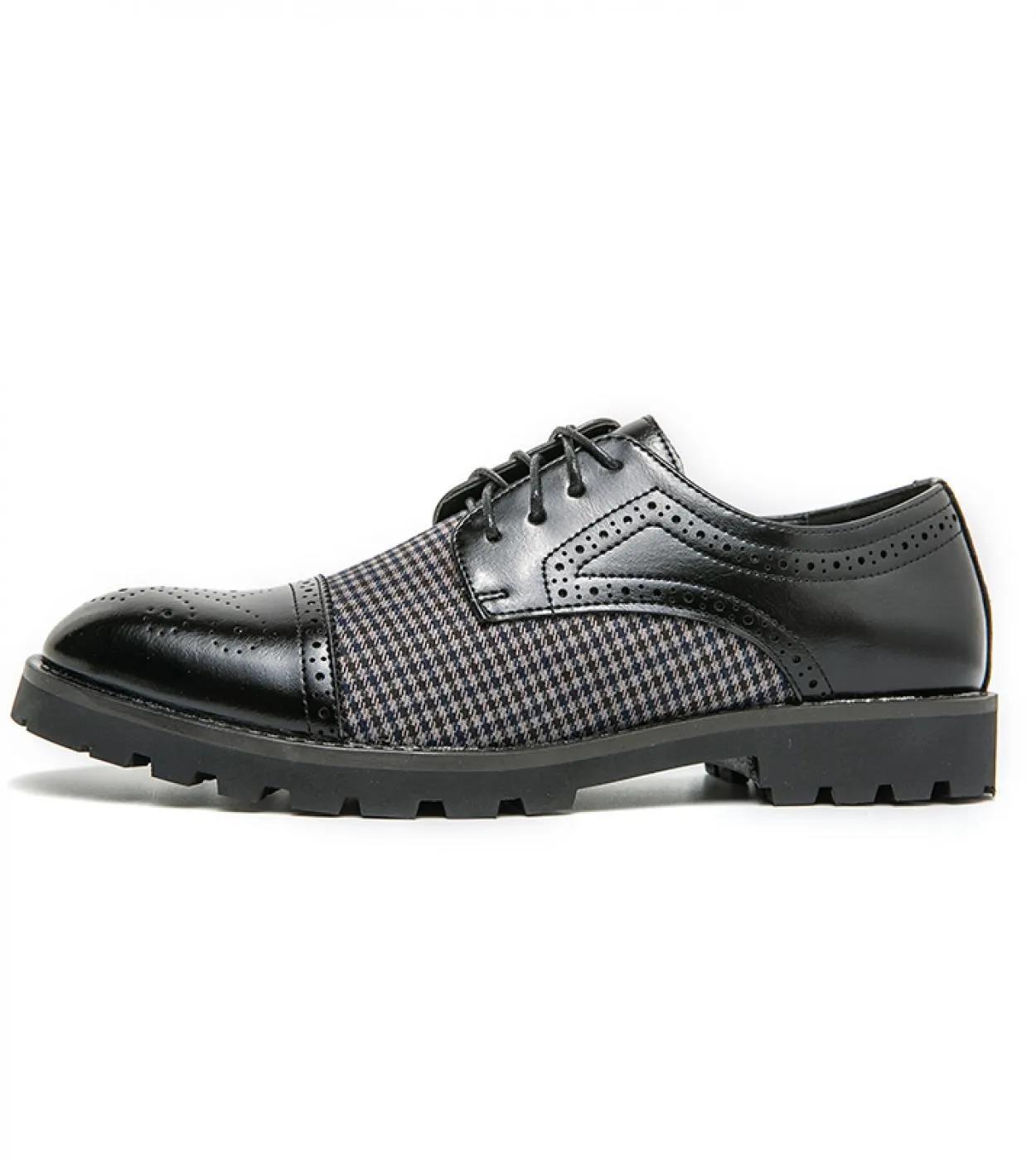 Scarpe in pelle con suola spessa Scarpe brogue da uomo di alta qualità Scarpe Oxford a righe da sposa Scarpe stringate da uffici