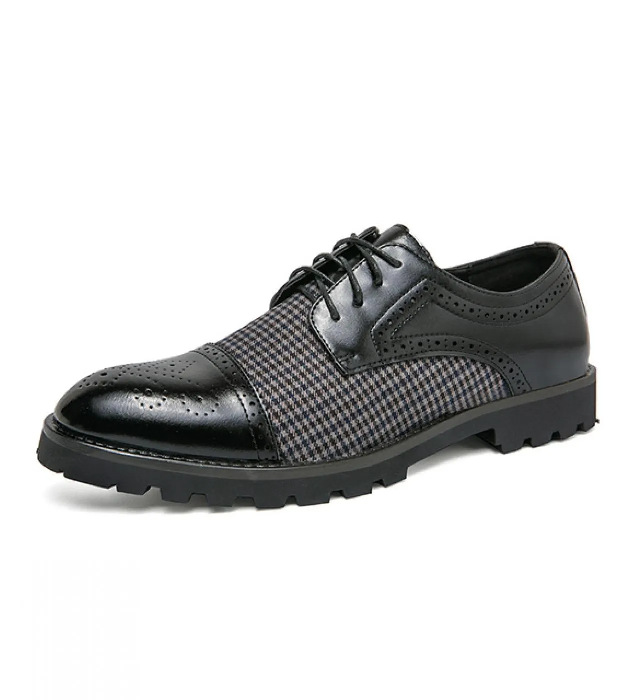 Scarpe in pelle con suola spessa Scarpe brogue da uomo di alta qualità Scarpe Oxford a righe da sposa Scarpe stringate da uffici
