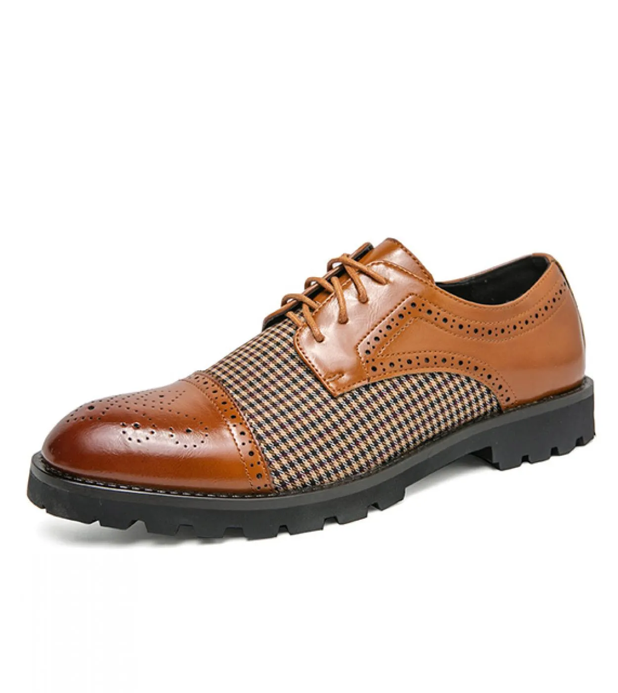 Scarpe in pelle con suola spessa Scarpe brogue da uomo di alta qualità Scarpe Oxford a righe da sposa Scarpe stringate da uffici