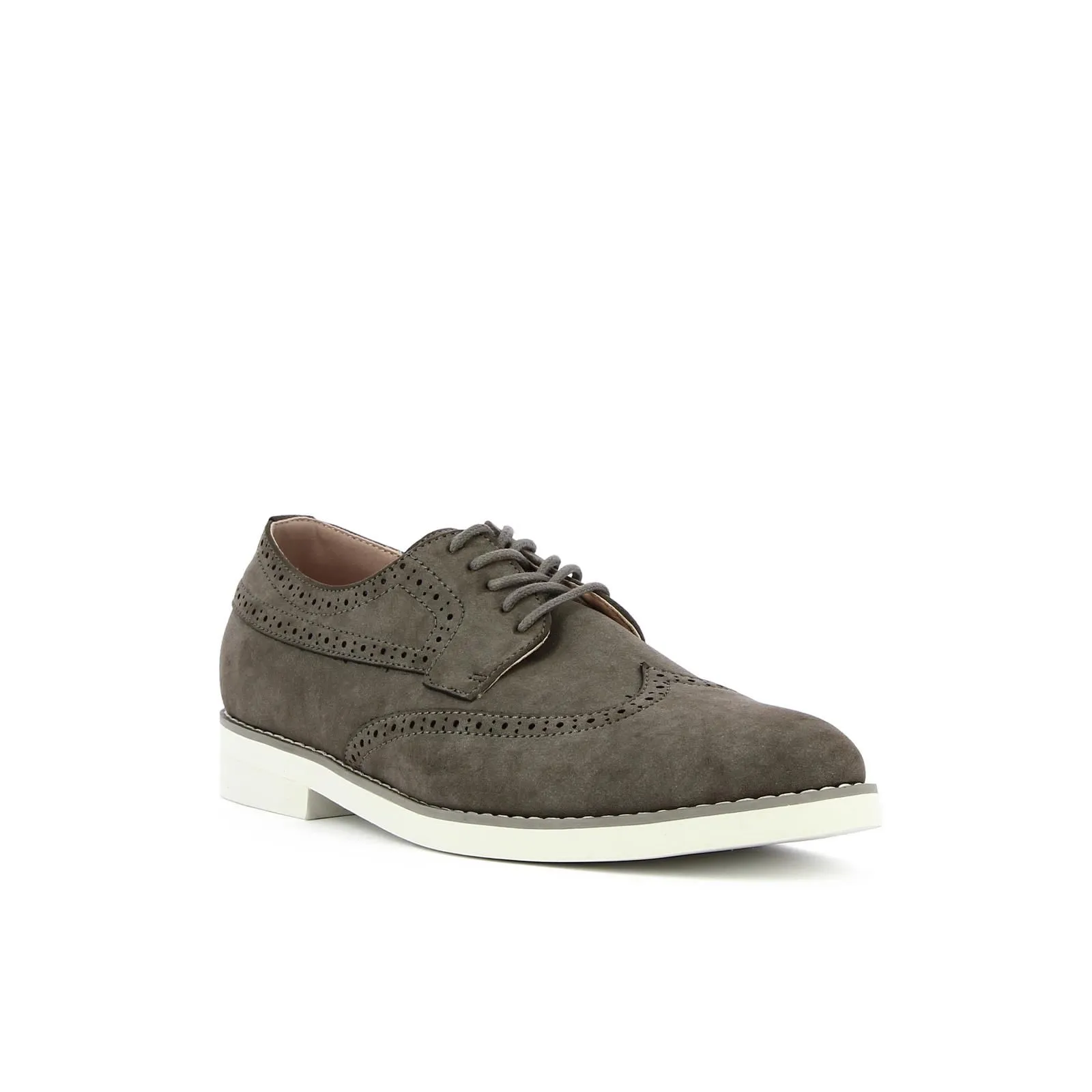 Scarpe marroni stringate con lavorazione brogue