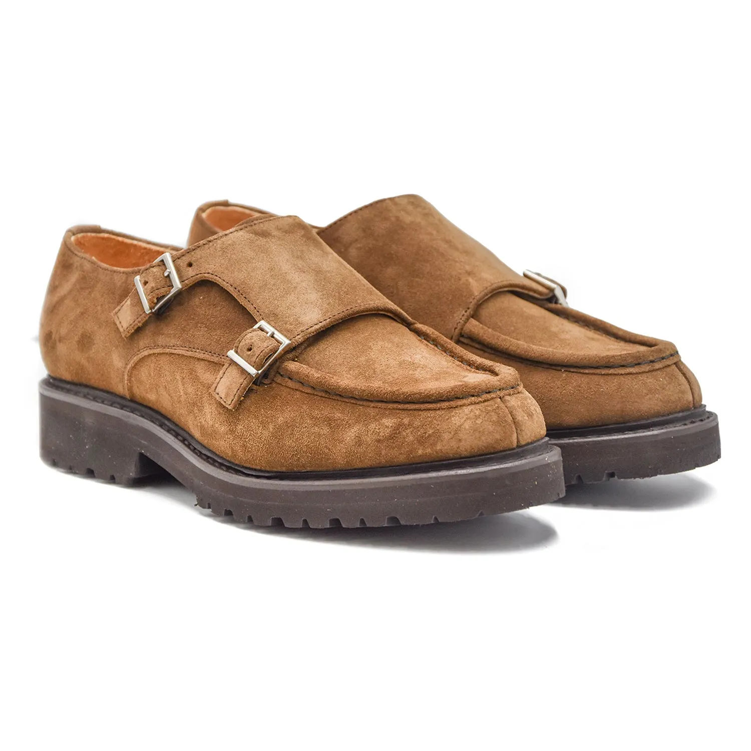 Scarpe Monkstrap Berwick 1707 Uomo Taupe Lavorazione Artigianale