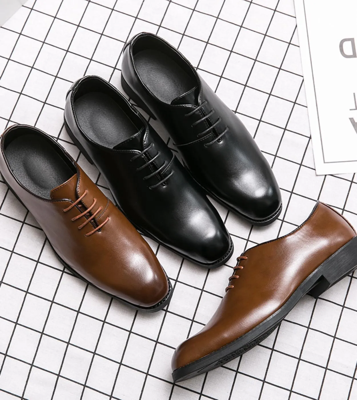 Scarpe Oxford Scarpe da uomo Pu Tinta unita Moda Business Casual Party Outdoor Semplice Stringata Punta tonda Scarpe eleganti cl