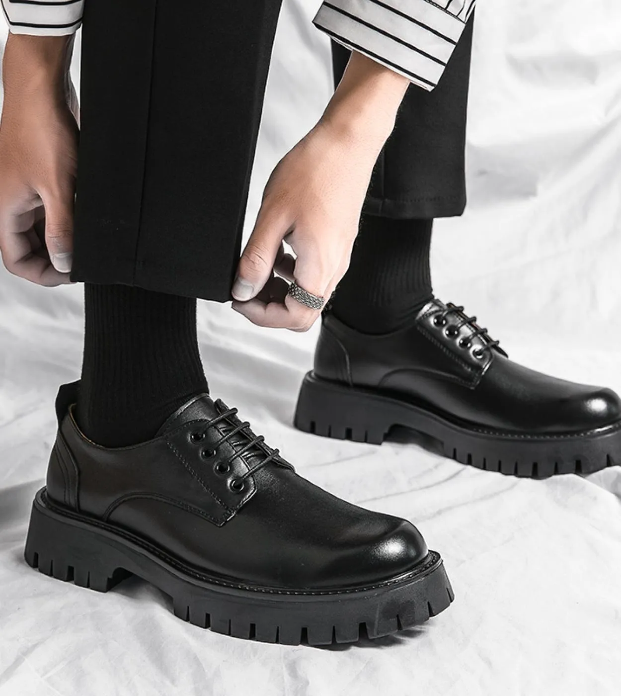 Scarpe stringate formali primaverili da uomo Scarpe Martin da uomo Suola spessa Scarpe casual da uomo daffari Uomo Oxford rialz