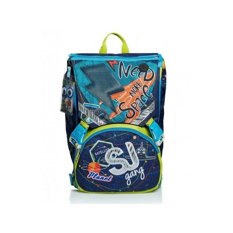 SEVEN SCHOOL PACKSJ GANG LEDTECH BOY BLUE DEEP ZAINO SCUOLA SDOPPI.+ ASTUCCIO 3 ZIP INT.45 PEZZI GIOTTO/FRIXION +OMAGGIO