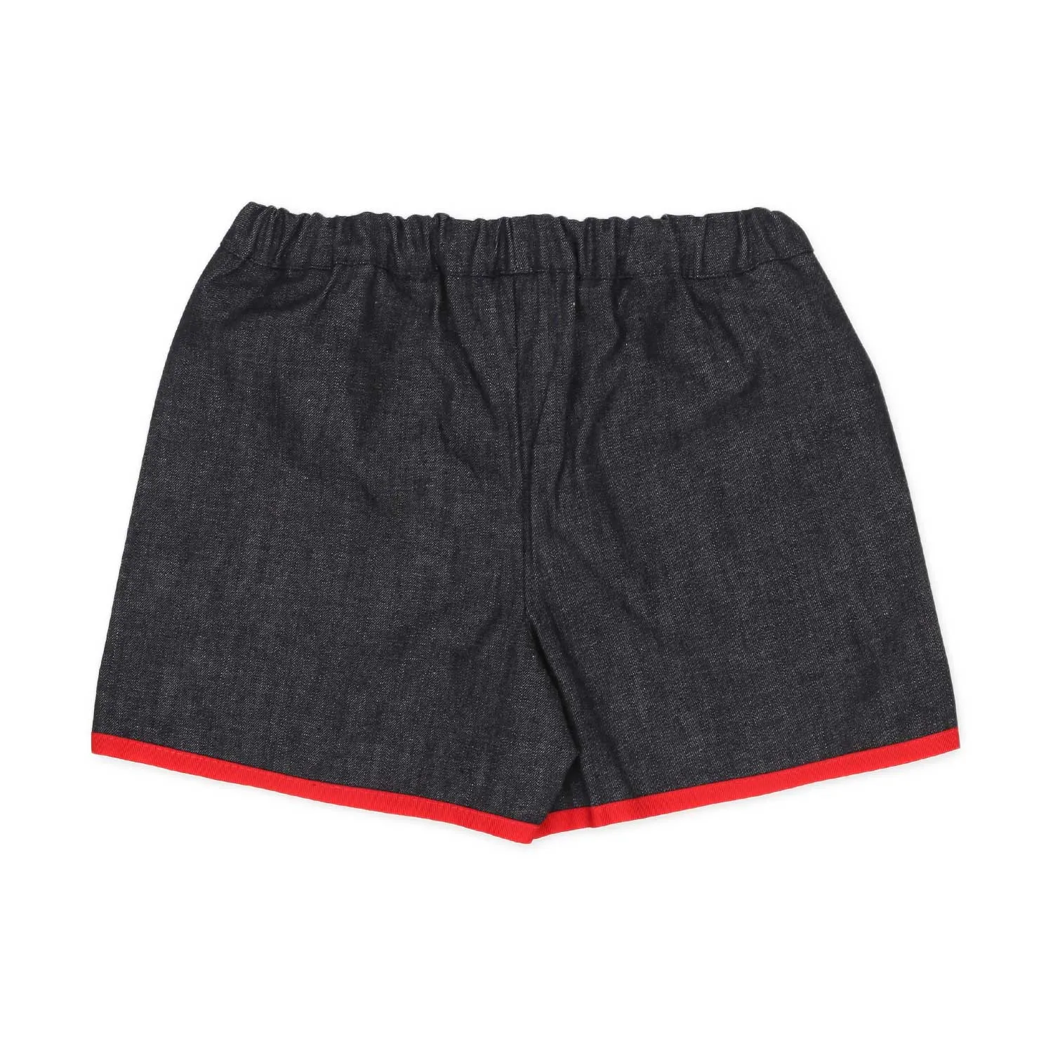 Shorts Blu Scuro Con Orli Rossi Bambina