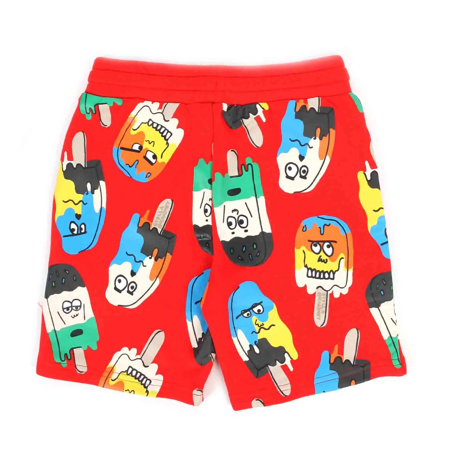 Shorts In Felpa Rossi E Multicolor Bambino