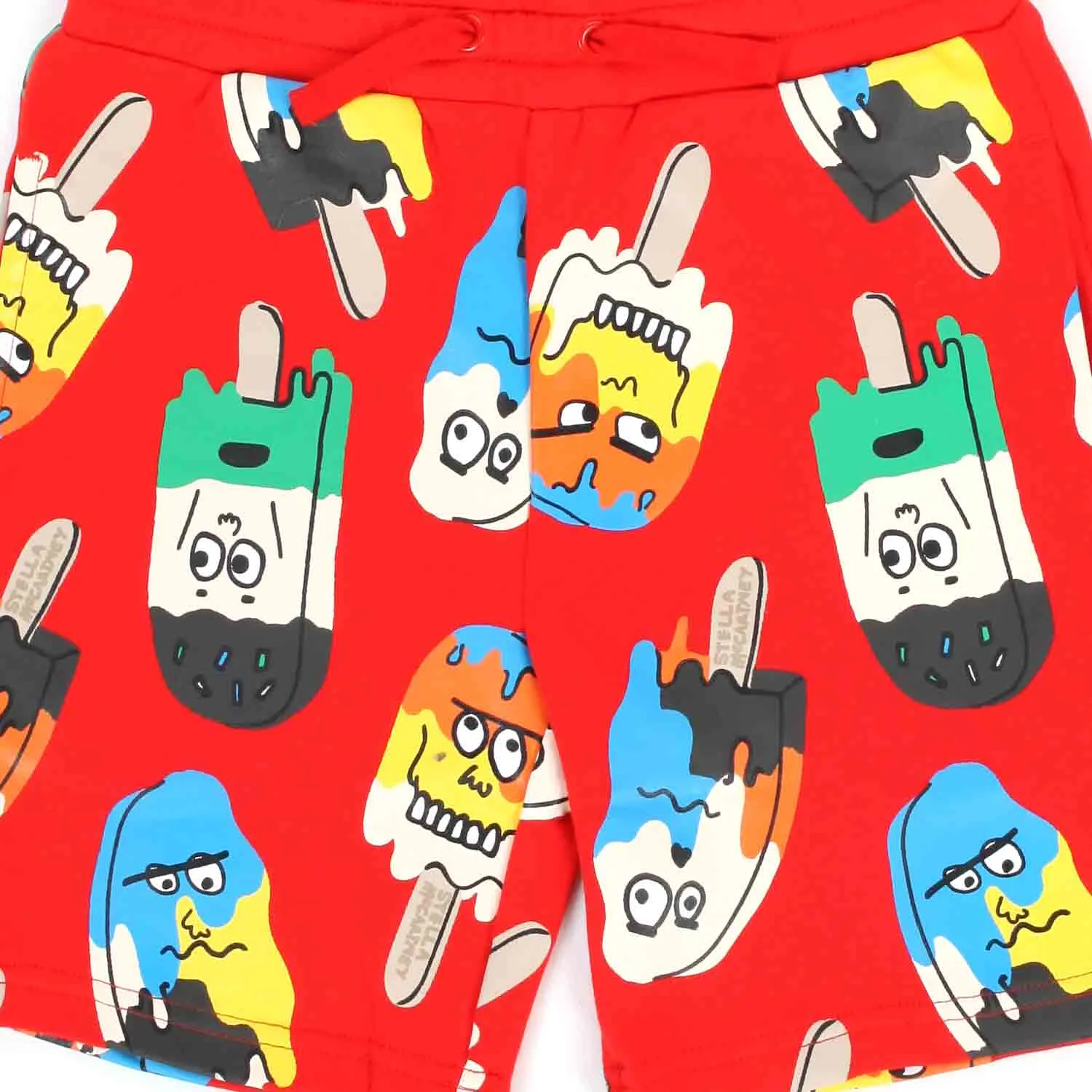 Shorts In Felpa Rossi E Multicolor Bambino