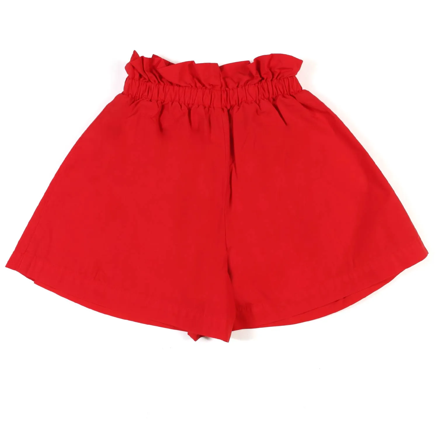 Shorts Rossi A Pieghe Bambina E Ragazza