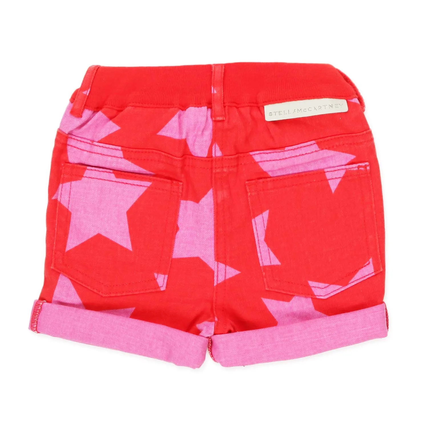 Shorts Rossi Con Stelle Rosa Bambina Baby