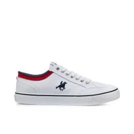 Sneakers bianche in tela con logo