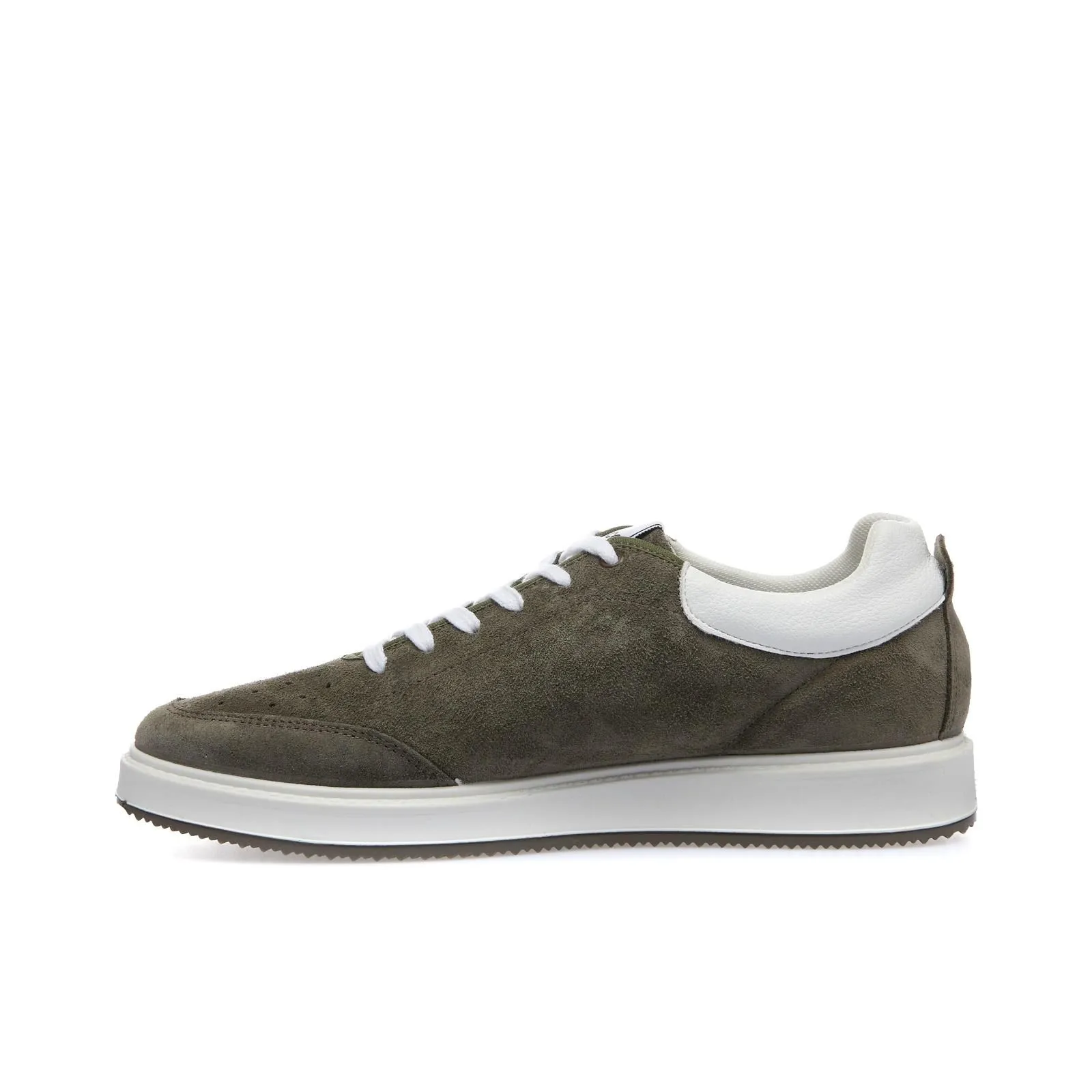 Sneakers verdi da uomo in pelle con logo