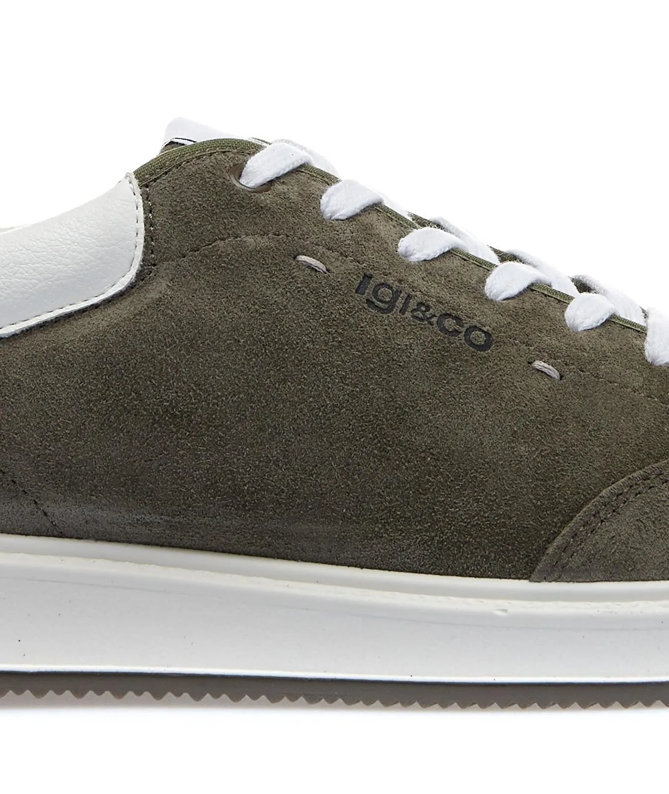 Sneakers verdi da uomo in pelle con logo