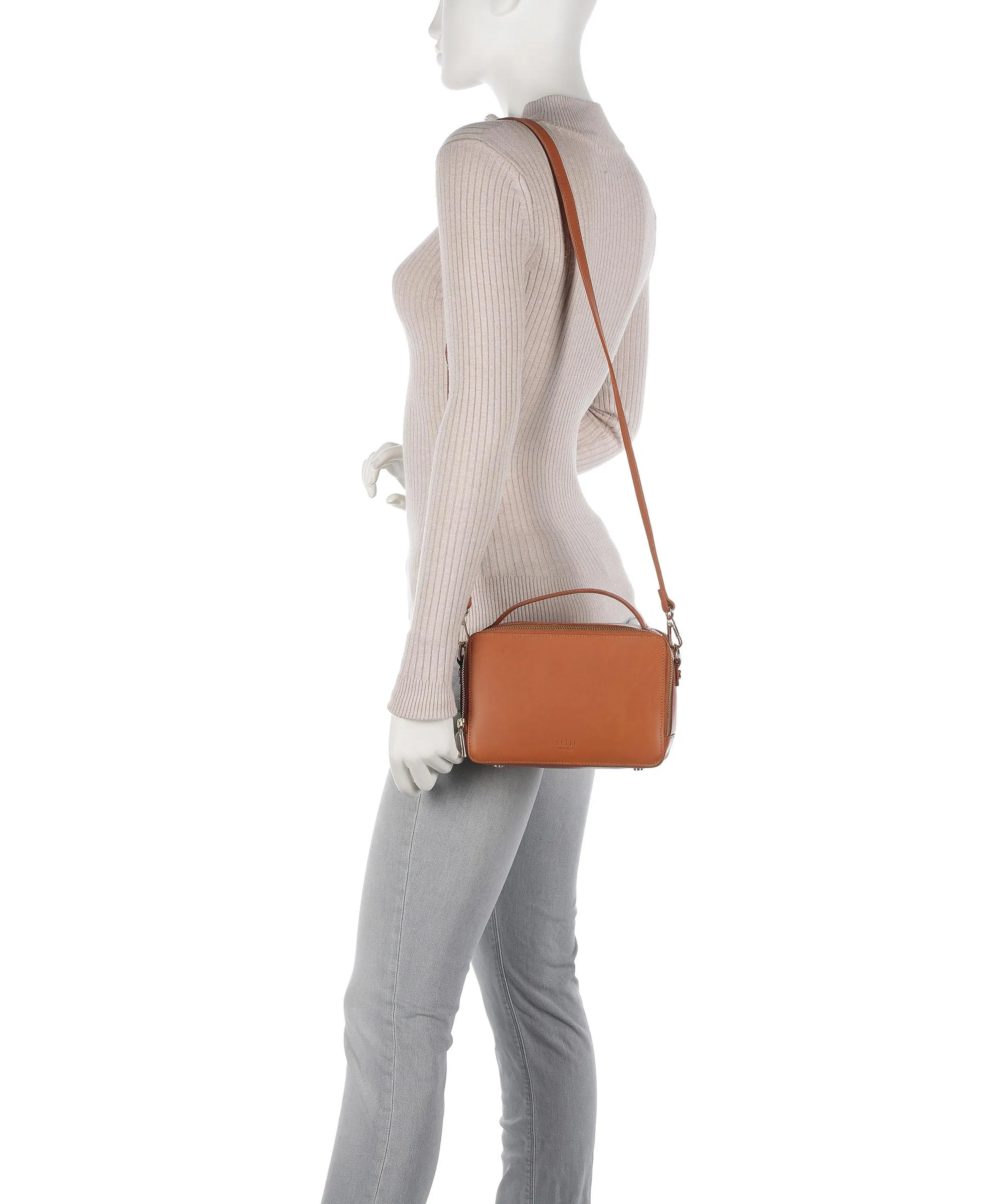  Still Nordic Aggie Aggie Borsa a tracolla pelle a grana fine cognac  