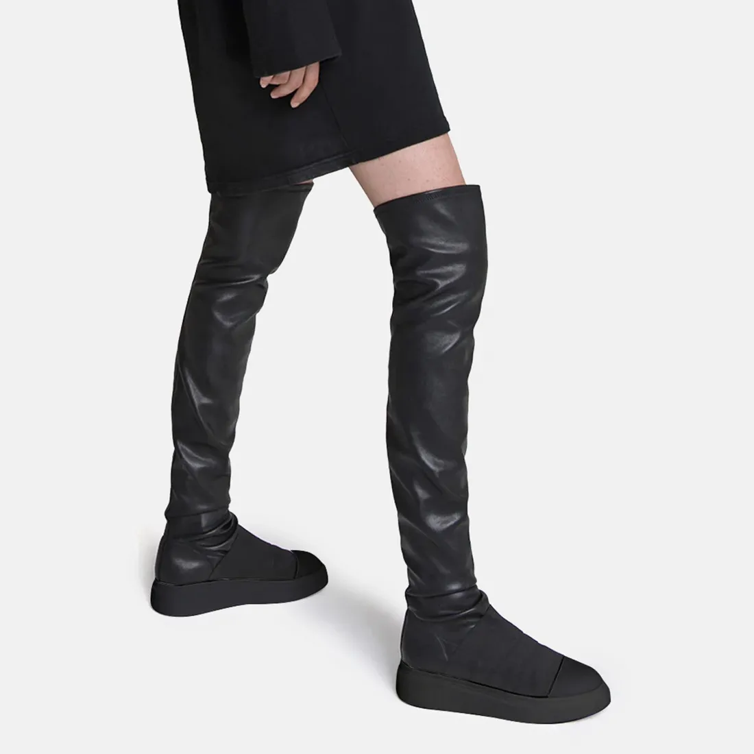Stivale alto sopra il ginocchio Fessura Edge Superband nero