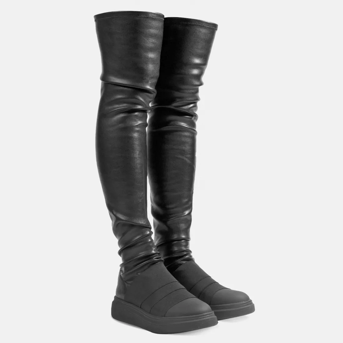 Stivale alto sopra il ginocchio Fessura Edge Superband nero