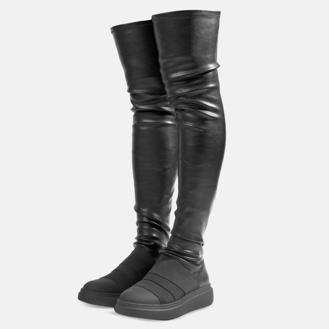 Stivale alto sopra il ginocchio Fessura Edge Superband nero