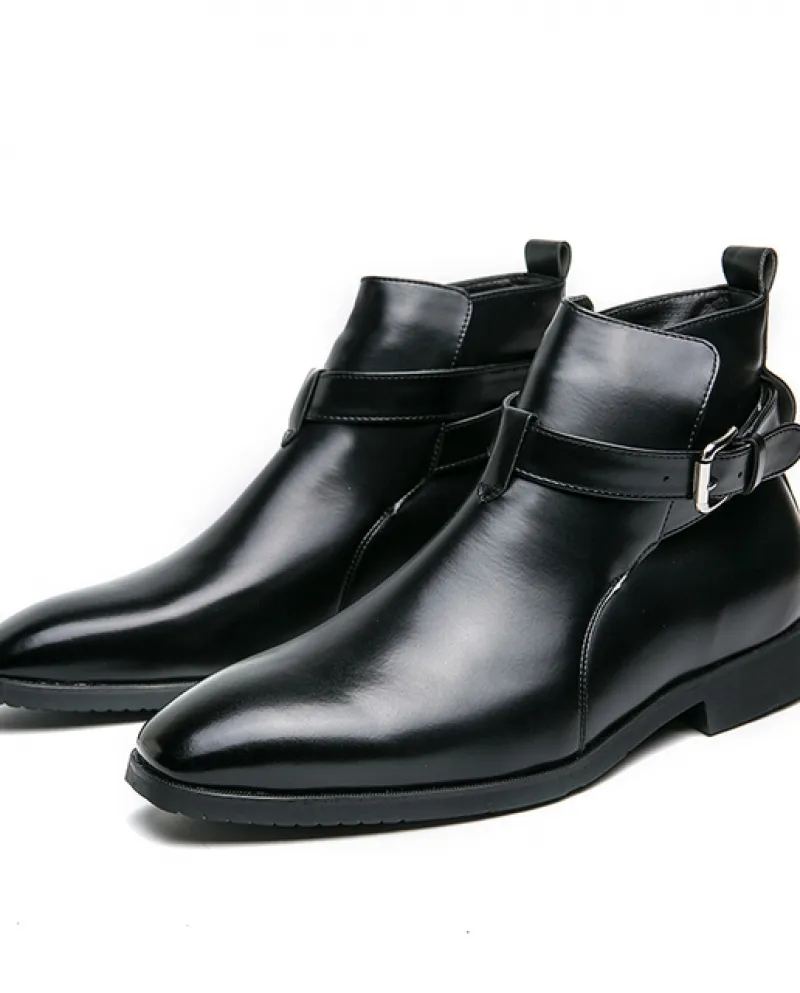 Stivaletti Chelsea classici neri di lusso Scarpe in pelle da uomo Stivaletti da uomo Fashion Slip On Brand Autunno Inverno Mens