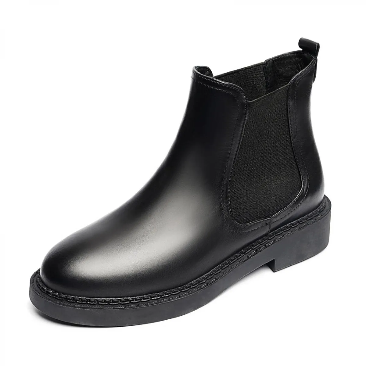 Stivaletti Chelsea da donna di nuova moda caldi scarpe in pelle di mucca peluche stivaletti con plateau all'aperto inverno neve