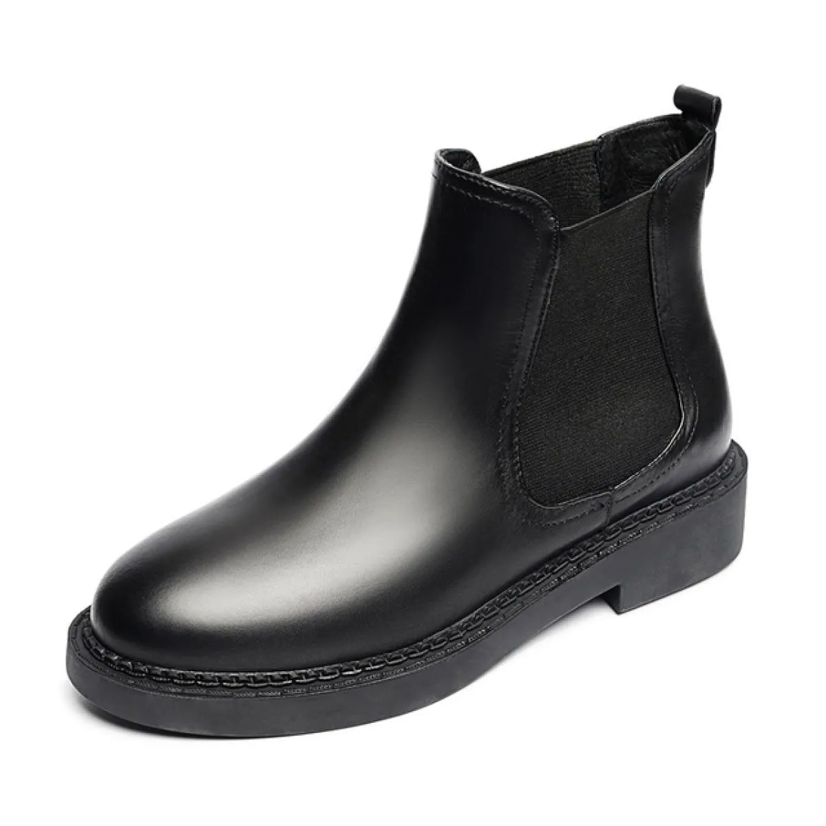 Stivaletti Chelsea da donna di nuova moda caldi scarpe in pelle di mucca peluche stivaletti con plateau all'aperto inverno neve