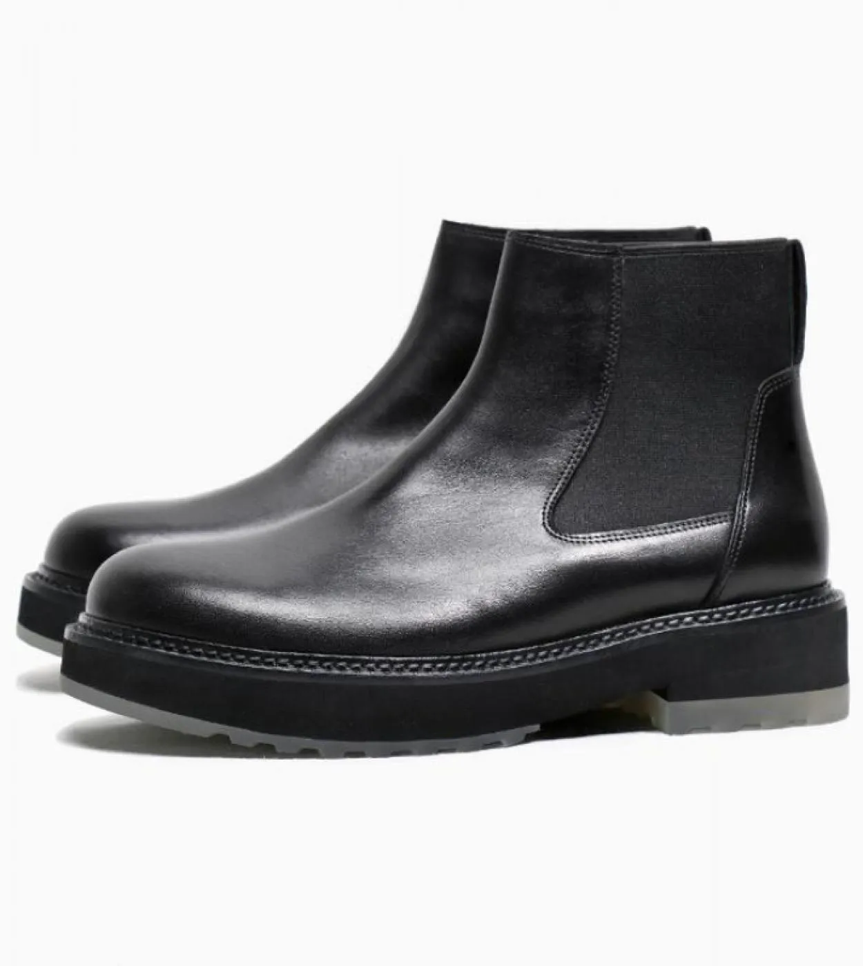 Stivaletti Chelsea da uomo con altezza crescente di 4,5 cm Stivali casual da uomo in vera pelle con suola spessa Stivaletti alti
