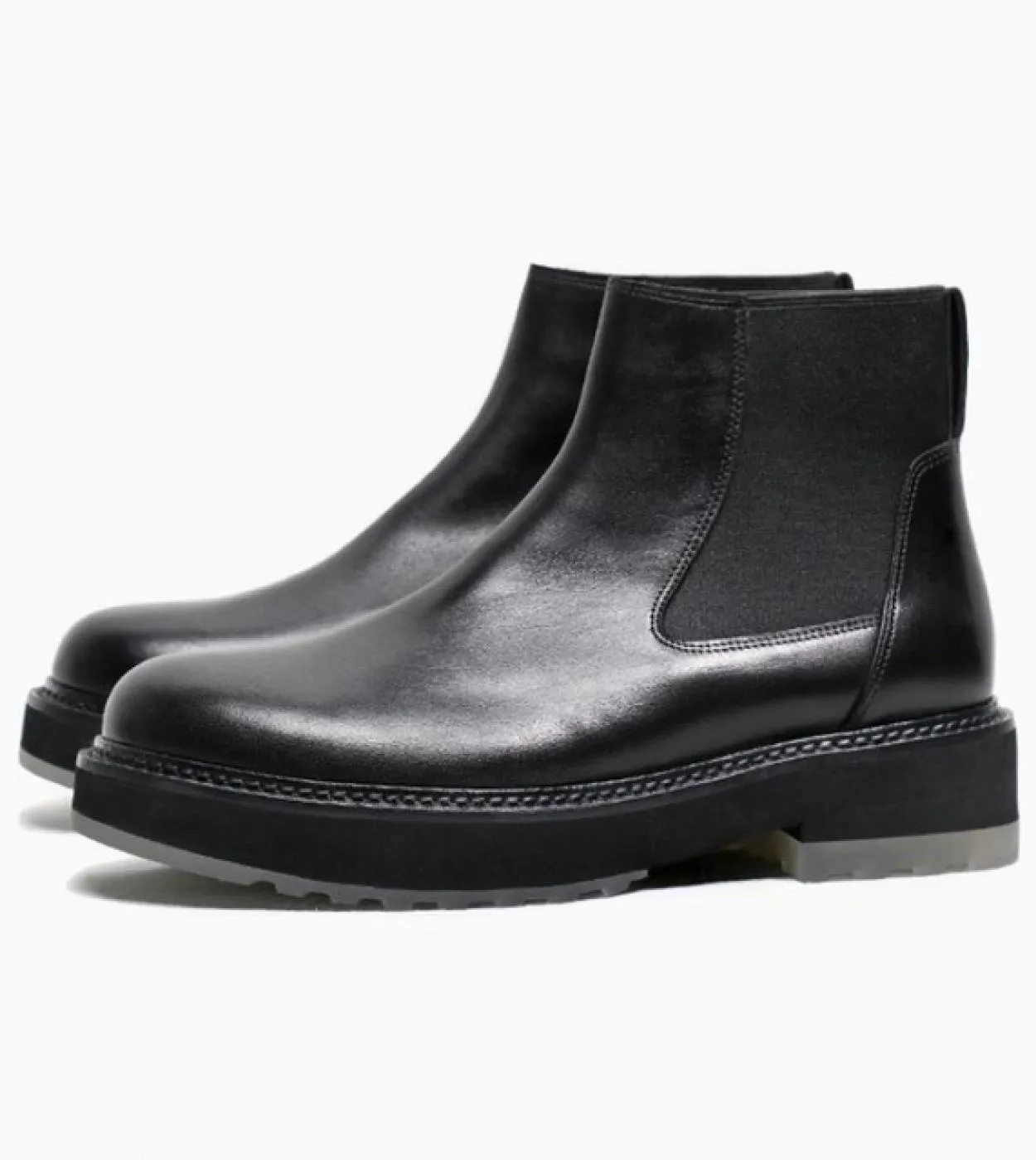 Stivaletti Chelsea da uomo con altezza crescente di 4,5 cm Stivali casual da uomo in vera pelle con suola spessa Stivaletti alti