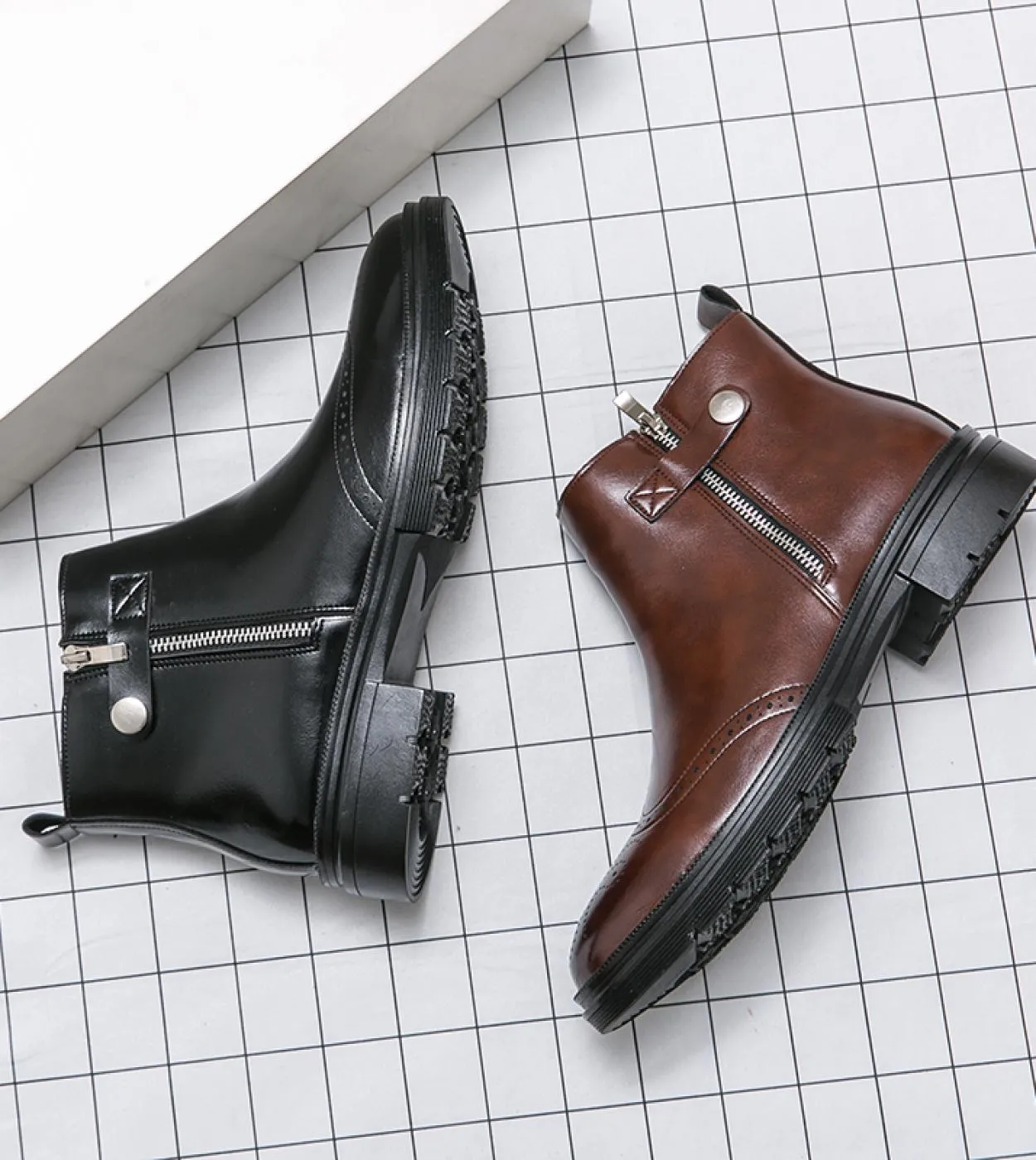 Stivaletti Chelsea da uomo in vera pelle stile britannico da uomo classico retrò genuino